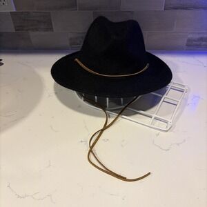 Brixton Tiller Field Wool Felt Hat Black Size Medium‎  Adjustable 58cm 7 1/4